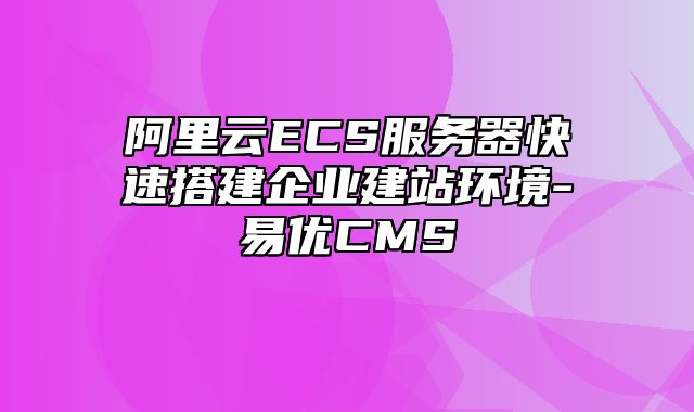 易优CMS安装使用-阿里云ECS服务器快速搭建企业建站环境