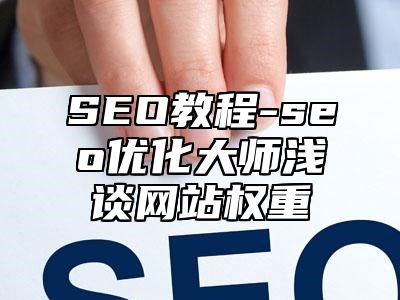 网站SEO-seo优化大师浅谈网站权重_站长助手