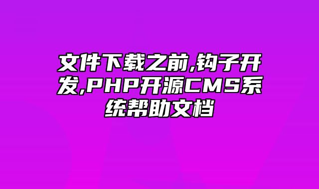 迅睿CMS-开发文档-文件下载之前