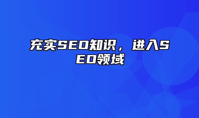 充实SEO知识，进入SEO领域_站长助手