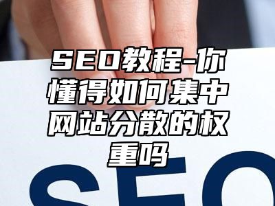 网站SEO-你懂得如何集中网站分散的权重吗_站长助手