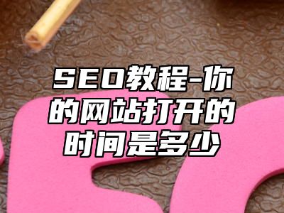 网站SEO-你的网站打开的时间是多少_站长助手