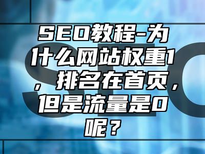 网站SEO-为什么网站权重1，排名在首页，但是流量是0呢？_站长助手