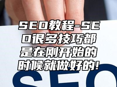 网站SEO-SEO很多技巧都是在刚开始的时候就做好的!_站长助手