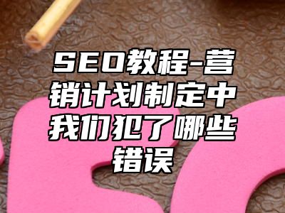 网站SEO-营销计划制定中我们犯了哪些错误_站长助手