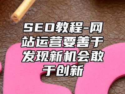 网站SEO-网站运营要善于发现新机会敢于创新_站长助手