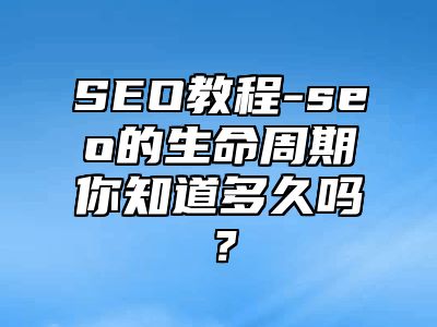 网站SEO-seo的生命周期你知道多久吗？_站长助手