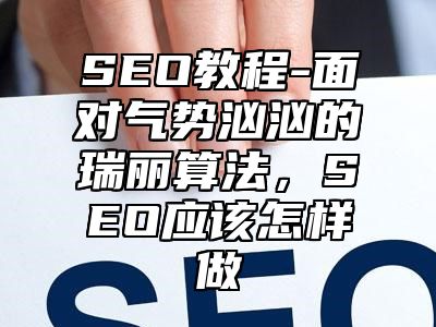 网站SEO-面对气势汹汹的瑞丽算法，SEO应该怎样做_站长助手