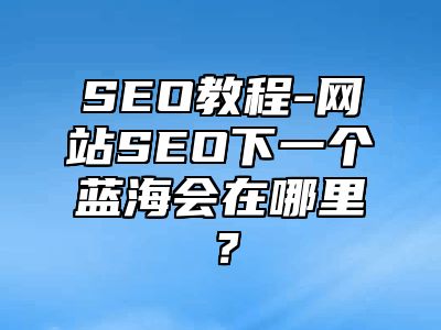 网站SEO-网站SEO下一个蓝海会在哪里？_站长助手