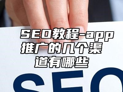 网站SEO-app推广的几个渠道有哪些_站长助手