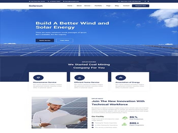 响应式太阳能能源公司静态html5前端网站模板-HTML模板-站长助手