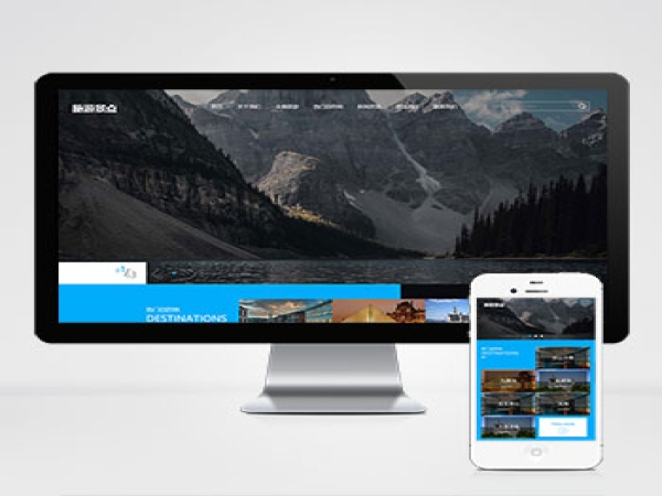 (自适应手机端)pbootcms响应式旅游公司网站模板 蓝色宽屏旅行社网站源码下载