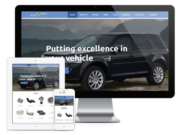 易优CMS-汽车配件外贸响应式英文网站模板